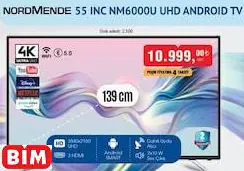 NORDMENDE 55 INÇ NM6000U UHD ANDROİD TV AKILLI TELEVİZYON